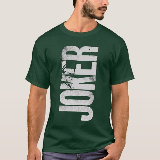 Distressed JOKER Graphic Dark Green T-Shirt Tシャツ (正面)
