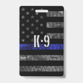 distressed K-9警察旗 バッジ (裏面)