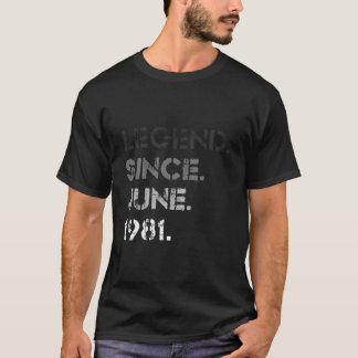 Distressed Legend Since June 1981 42Nd Bday 42 Tシャツ