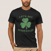 Distressed Let's Get Shamrocked St Patrick's Day Tシャツ (正面)