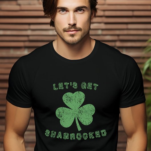 Distressed Let's Get Shamrocked St Patrick's Day Tシャツ