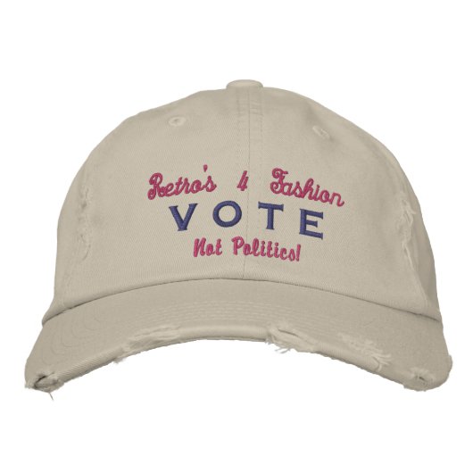 (Distressed Look) Election Gear - Vote 刺繍入りキャップ (正面)