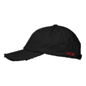 Distressed Loyal Mob Cap Classic Black Red 刺繍入りキャップ (左)