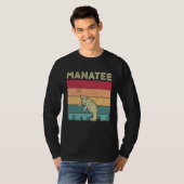 Distressed Manatee Lover Boys Girls Retro Style Ma Tシャツ (正面フル)
