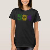 Distressed Mardi Gras Retro Fleur De Lis NOLA 504 Tシャツ (正面)