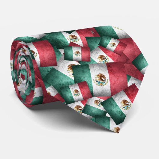 Distressed Mexican Flags ネクタイ (ロール)
