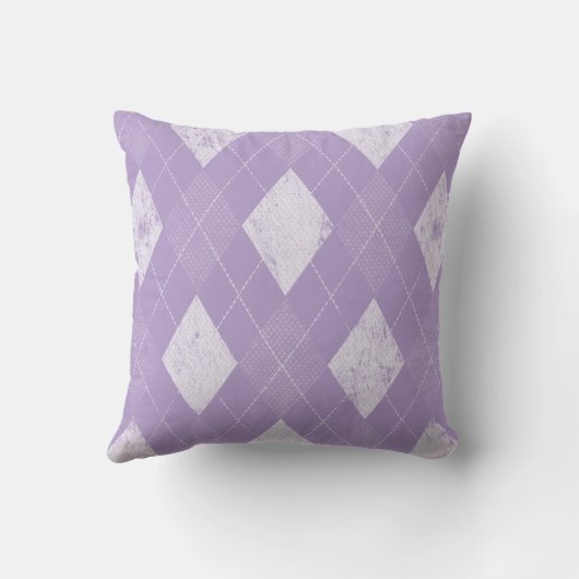 Distressed Monochrome Argyle クッション (裏面)