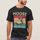 Distressed Moose Lover Boys Girls Retro Style Moos Tシャツ (正面)