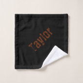Distressed Name Bath Towels (Black & Rust) バスタオルセット (ウォッシュタオル)