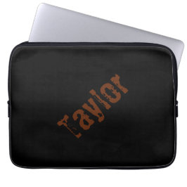 Distressed Name Tablet Case (Black & Rust) ラップトップスリーブ