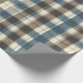 Distressed Navy and Taupe Plaid for Father’s Day ラッピングペーパー (角)