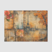 Distressed Paris Collage in Fall Colors 薄葉紙 (正面)