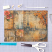 Distressed Paris Collage in Fall Colors 薄葉紙 (クラフト)