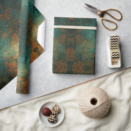 Distressed Patina Copper Vintage Ephemera  ラッピングペーパー (クラフト)