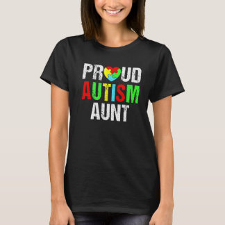 Distressed Proud Autism Aunt Heart Family Matching Tシャツ