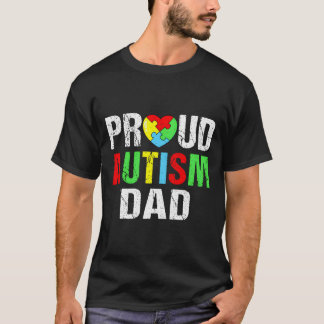Distressed Proud Autism Dad He Family Tシャツ