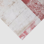 Distressed Red and White Damask Collage 薄葉紙 (詳細)