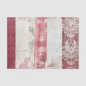 Distressed Red and White Damask Stripes 薄葉紙 (正面)