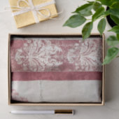 Distressed Red and White Damask Stripes 薄葉紙 (ギフト)