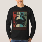 Distressed Retro Crab Graphic Seafood & Crab Tシャツ (正面)