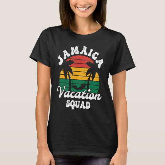 Distressed Retro Jamaica Vacation Squad Caribbean  Tシャツ (正面)
