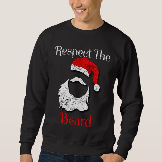 Distressed Santa Claus Respect The Beard スウェットシャツ (正面)