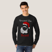 Distressed Santa Claus Respect The Beard Tシャツ (正面フル)