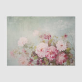 Distressed Shabby Chic Flowers on One Side 薄葉紙 (正面)