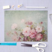 Distressed Shabby Chic Flowers on One Side 薄葉紙 (クラフト)