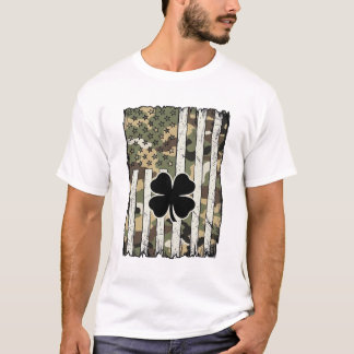 Distressed Shamrock American Flag Vintage Vector D Tシャツ