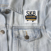 Distressed SK8 Boarding Street Division 缶バッジ (インサイチュ)