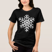 Distressed Snowflake Winter Christmas トライブレンドTシャツ (正面)