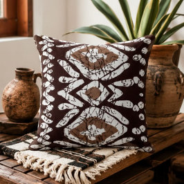 Distressed Southwestern Tribal Diamond Boho Rustic クッション