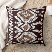 Distressed Southwestern Tribal Diamond Boho Rustic クッション (ブランケット)