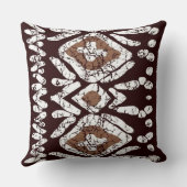 Distressed Southwestern Tribal Diamond Boho Rustic クッション (裏面)