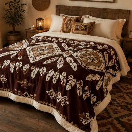 Distressed Southwestern Tribal Diamond Boho Rustic シェルパブランケット