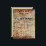 Distressed Steampunk Globe Travel Journal Paper インビテーションポストカード<br><div class="desc">This Steampunk design is great for creating the perfect Steampunk invitation.</div>