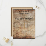 Distressed Steampunk Globe Travel Journal Paper インビテーションポストカード<br><div class="desc">This Steampunk design is great for creating the perfect Steampunk invitation.</div>