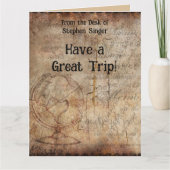 Distressed Steampunk Globe Travel Journal Paper カード (正面)