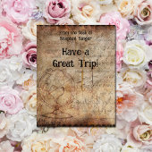 Distressed Steampunk Globe Travel Journal Paper カード