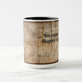 Distressed Steampunk Globe Travel Journal Paper マグカップ (中央)