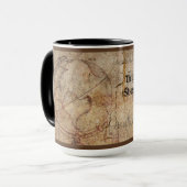 Distressed Steampunk Globe Travel Journal Paper マグカップ (正面左)