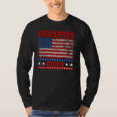 Distressed Style American Flag Desantis 2024 Tシャツ (正面)
