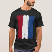 Distressed Style Dutch Vertical Flag of Netherland Tシャツ (正面)