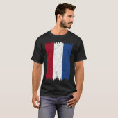 Distressed Style Dutch Vertical Flag of Netherland Tシャツ (正面フル)
