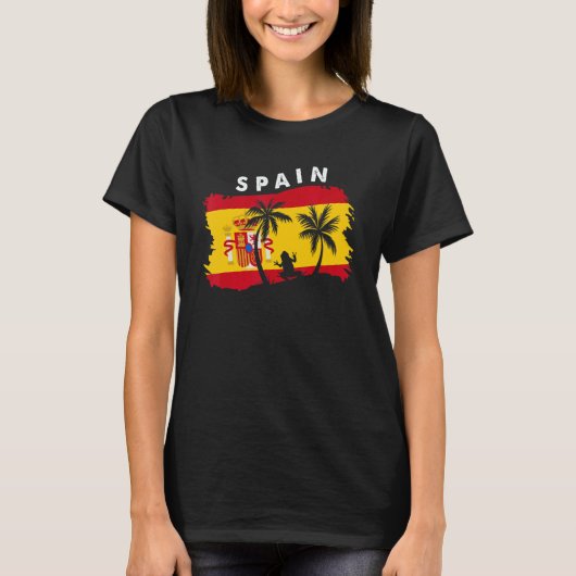 Distressed Style Spain Frog Present Spain Tシャツ (正面)
