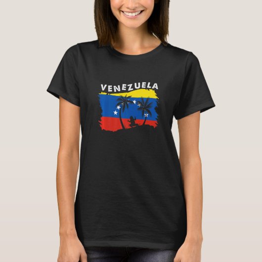 Distressed Style Venezuela Frog Present Venezuela Tシャツ (正面)