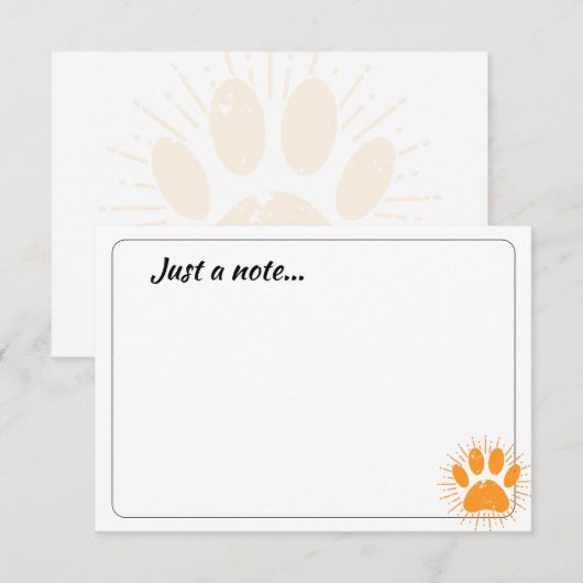 Distressed Sunbeam Dog Paw Custom Just a Note ノートカード (正面/裏面)