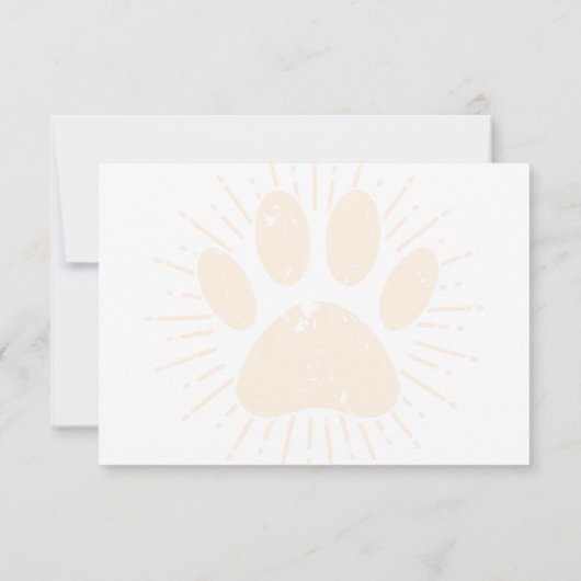 Distressed Sunbeam Dog Paw Personalized Monogram ノートカード (裏面)