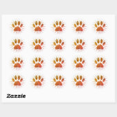 Distressed Sunbeam Dog Paw Print  ラウンドシール (シート)